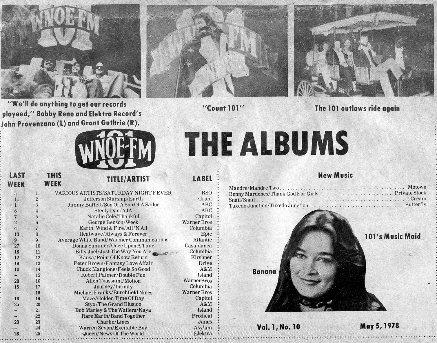 WNOE-FM Music Chart 5/5/78